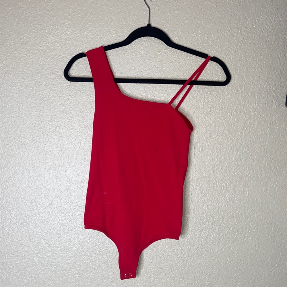 Chic Red Kids One Shoulder Bodysuit
